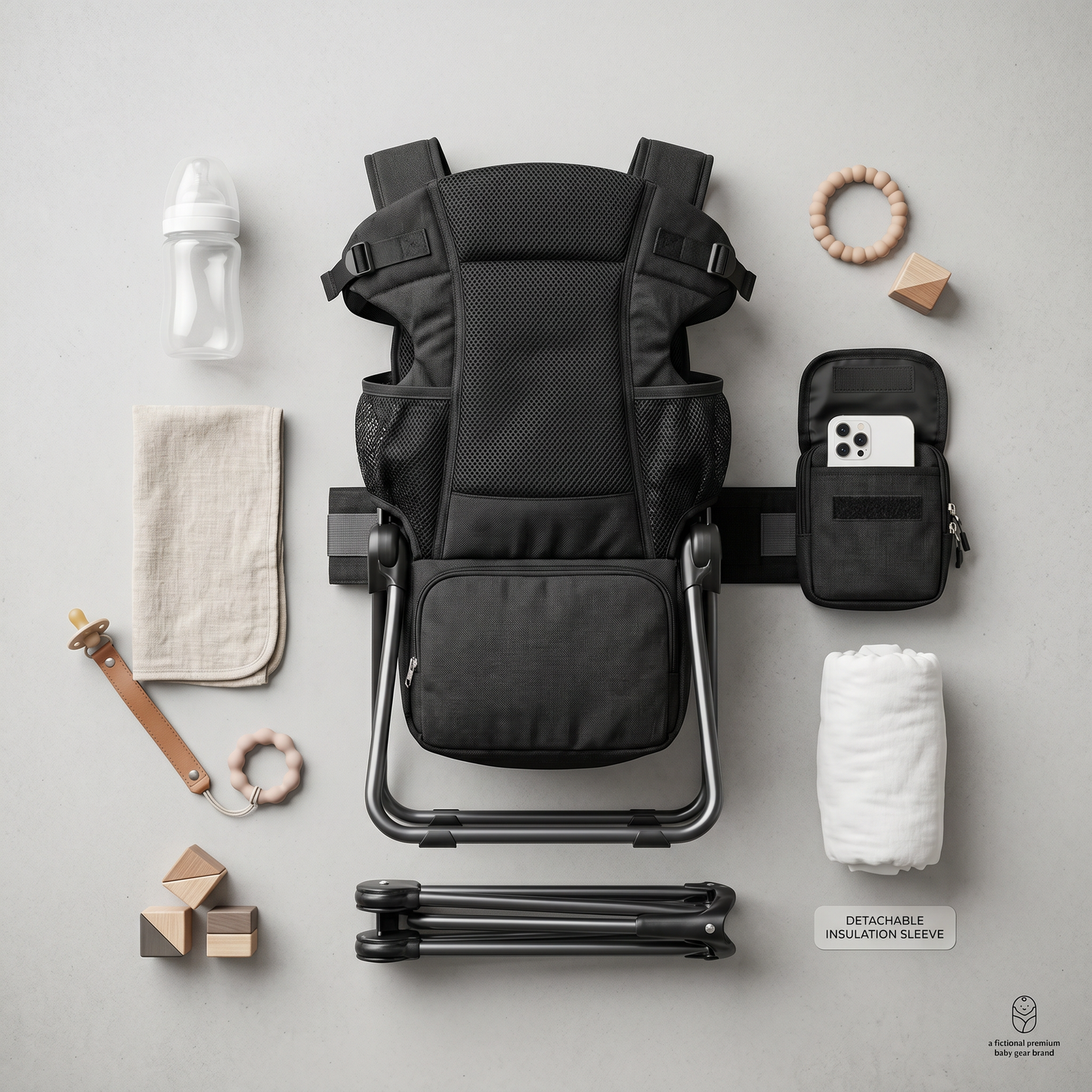 Adjustable Baby Hiking Backpack with Foldable Frame