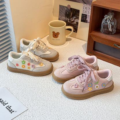 Girls Floral Casual Sneakers