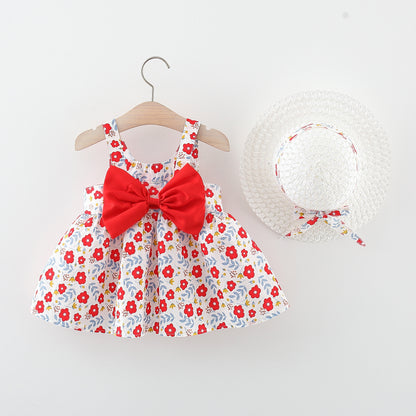 Baby Girl Summer Bow Dress with Hat