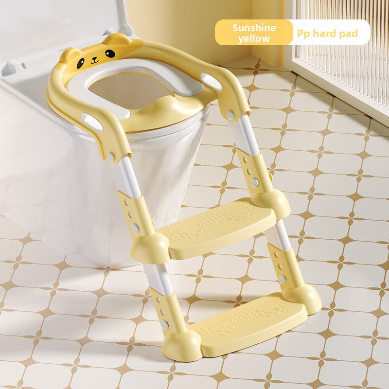 Foldable stepped auxiliary stool toilet