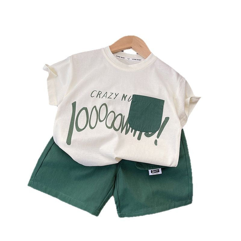 Childrens Short Sleeve Printed Two-Piece Set