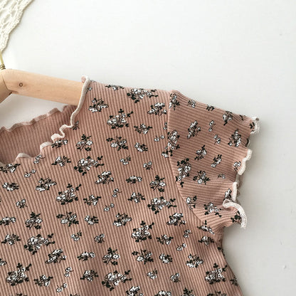 Girls Floral Short Sleeve Pajama Set