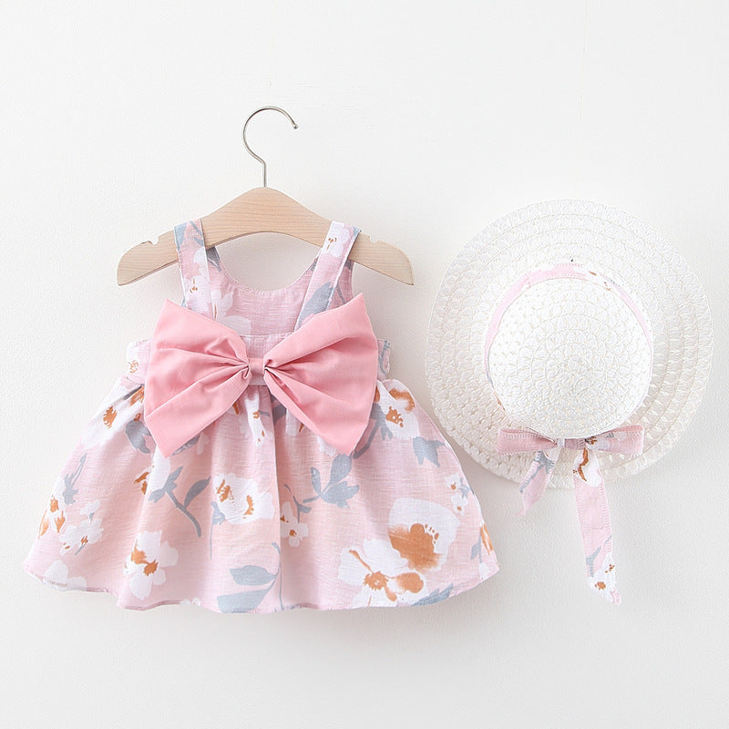 Baby Girl Summer Bow Dress with Hat
