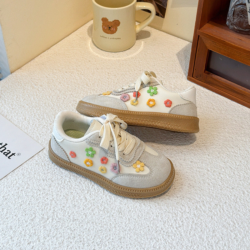 Girls Floral Casual Sneakers
