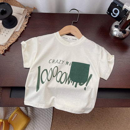 Childrens Short Sleeve Printed Two-Piece Set