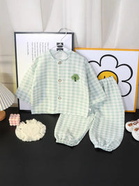 Children's Cotton Pajama Set with Cartoon Patterns