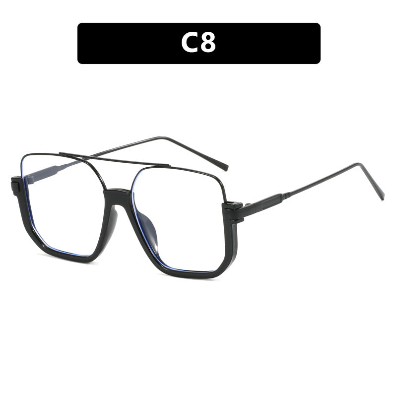 Women Double Beam Sunglasses Large Frame Retro Style