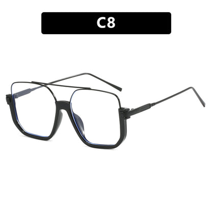 Women Double Beam Sunglasses Large Frame Retro Style