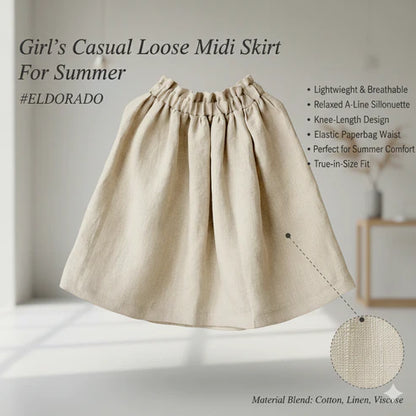Girl's Casual Loose Midi Skirt For Summer (TZ228)