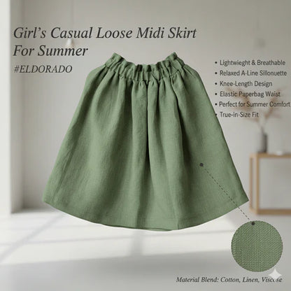 Girl's Casual Loose Midi Skirt For Summer (TZ228)