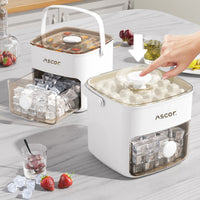 Press-Type Ice Tray with Storage Box