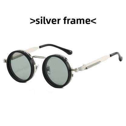 Adjustable Polarized Sunglasses Steampunk Round Metal Frame