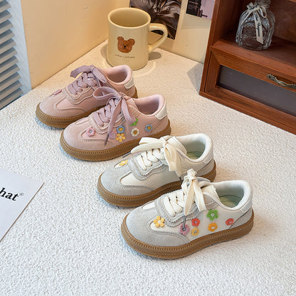 Girls Floral Casual Sneakers