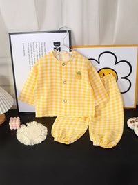 Children's Cotton Pajama Set with Cartoon Patterns