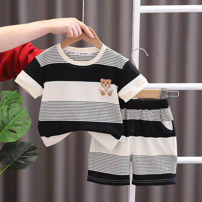 Children Cartoon Cotton T-Shirt Shorts Set
