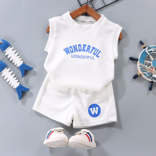Summer Childrens Sleeveless Vest and Shorts Set