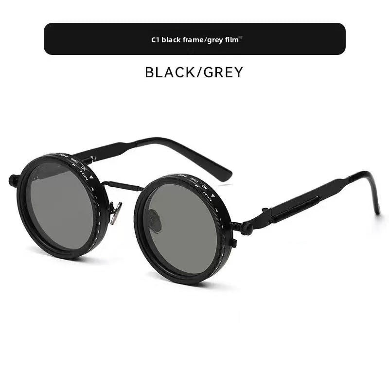 Adjustable Polarized Sunglasses Steampunk Round Metal Frame