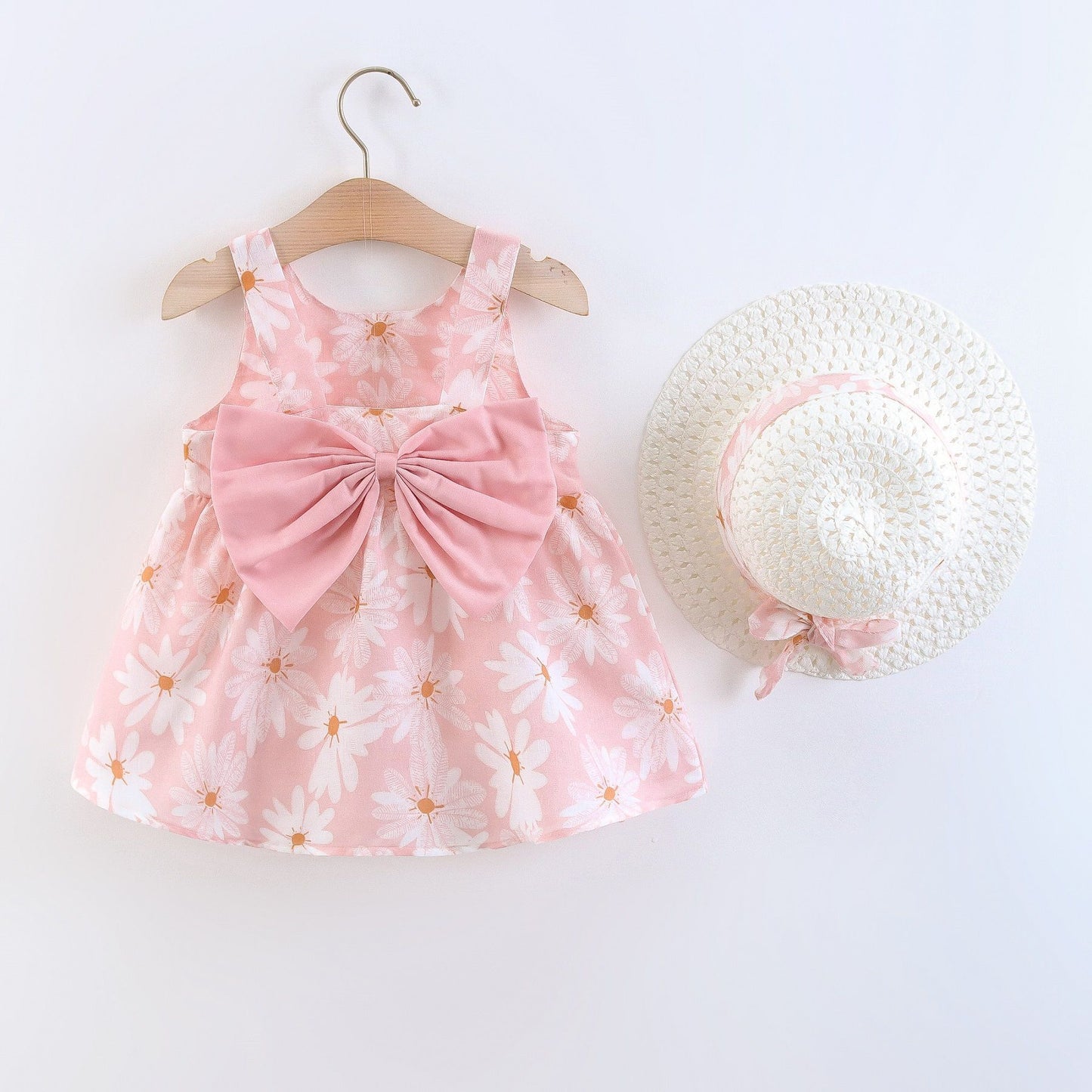 Baby Girl Summer Bow Dress with Hat