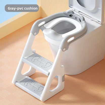 Foldable stepped auxiliary stool toilet