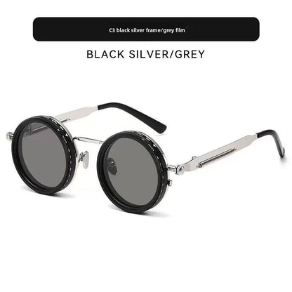 Adjustable Polarized Sunglasses Steampunk Round Metal Frame