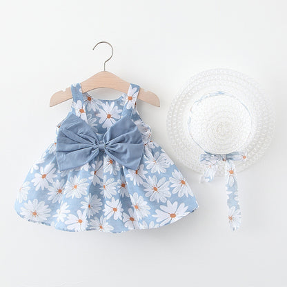 Baby Girl Summer Bow Dress with Hat