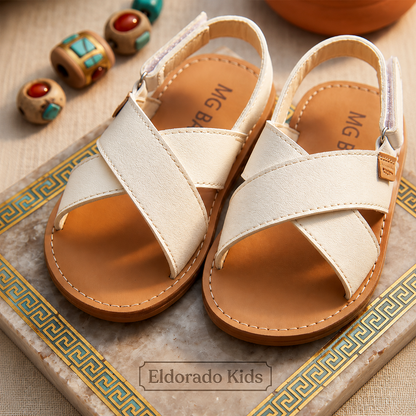 Baby Girls Summer Sandals Boys Toddlers Beach Shoes Cross-tie Fashion Kids Flat Open Toes Gladiator Sandals 2024 Ins Hot Simple