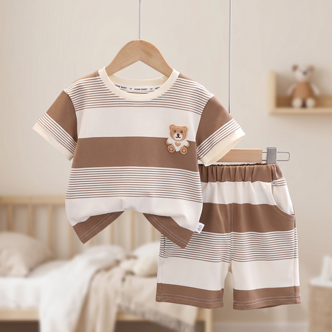 Children Cartoon Cotton T-Shirt Shorts Set