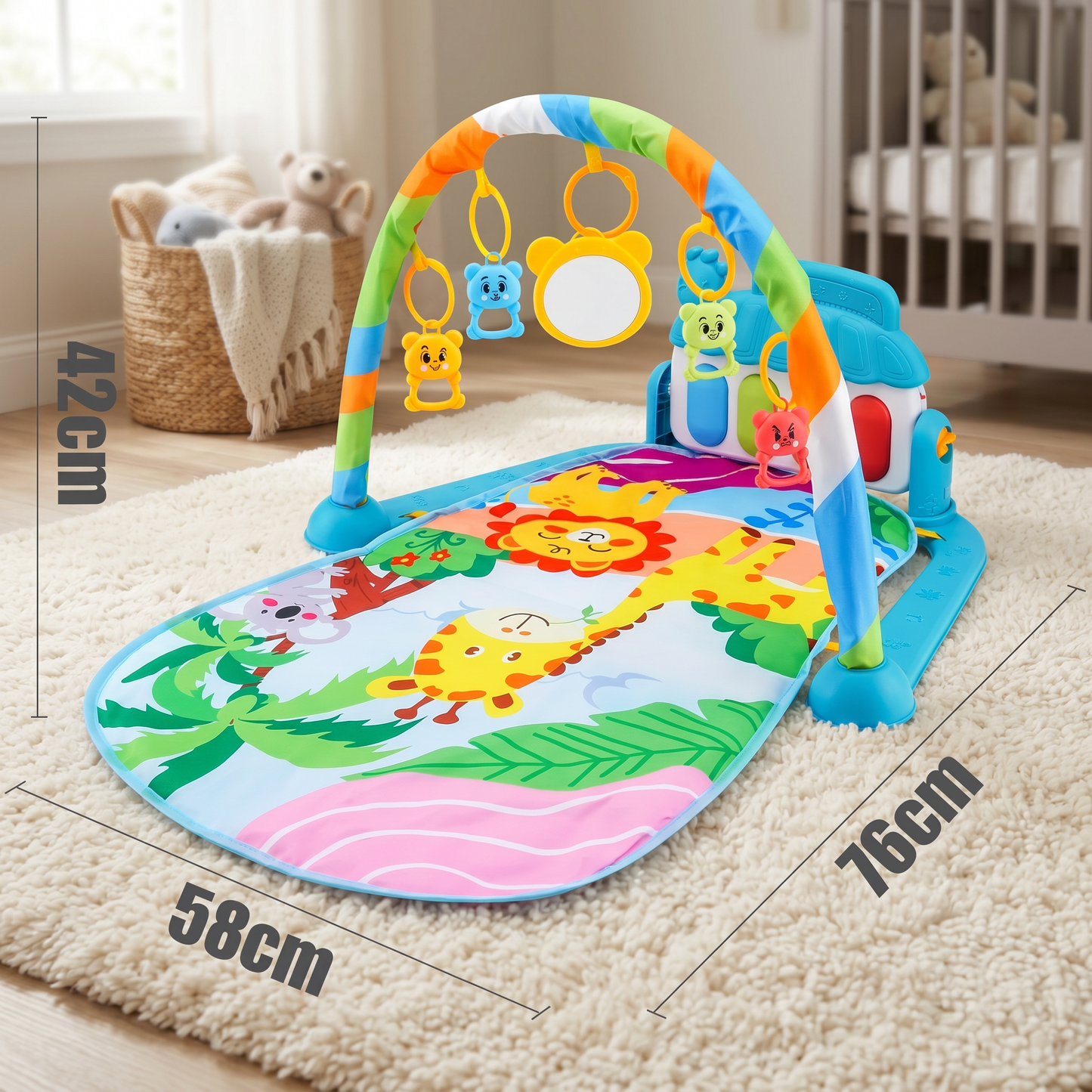 Baby Fitness Stand Music Play Gym Activity Toys Newborn Piano Crawling Blanket Pedal Game Pad Early Education 0-36 Months Gifts