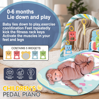 Baby Fitness Stand Music Play Gym Activity Toys Newborn Piano Crawling Blanket Pedal Game Pad Early Education 0-36 Months Gifts