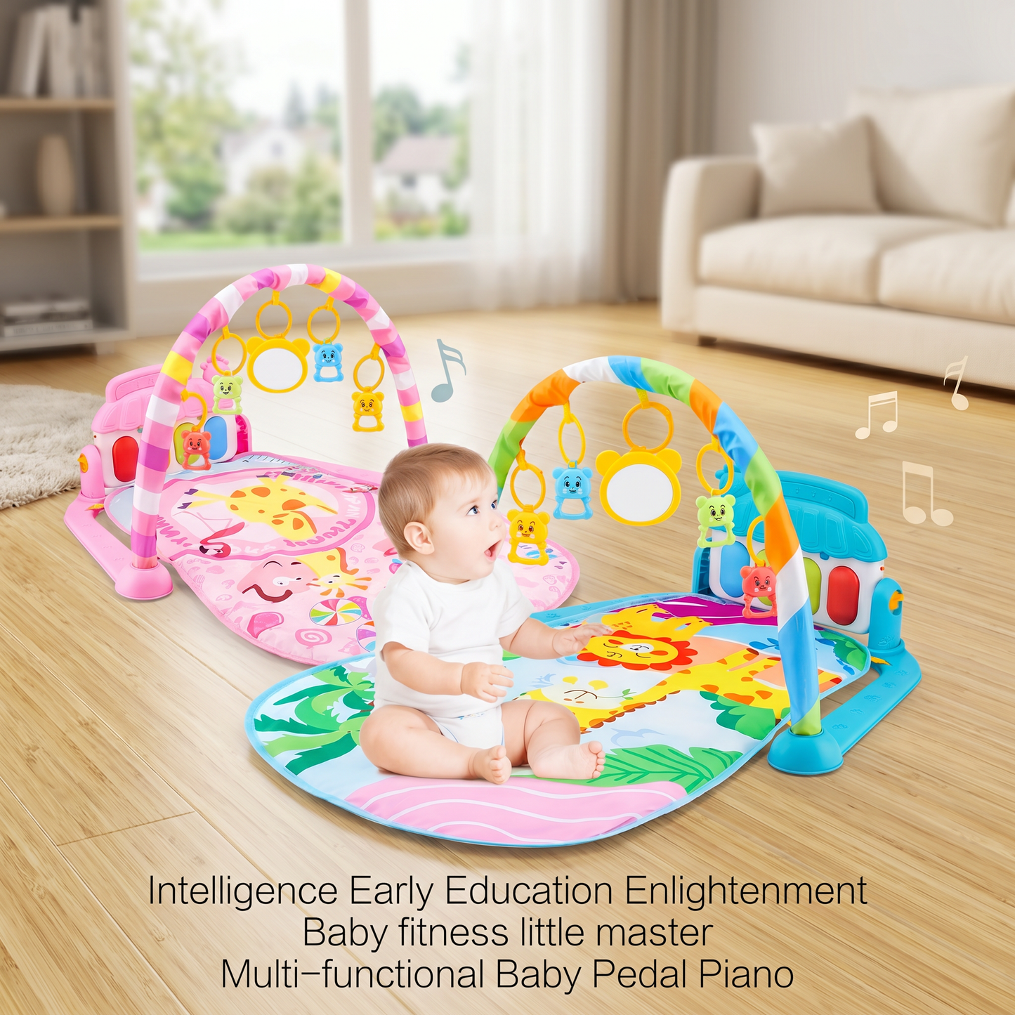 Baby Fitness Stand Music Play Gym Activity Toys Newborn Piano Crawling Blanket Pedal Game Pad Early Education 0-36 Months Gifts