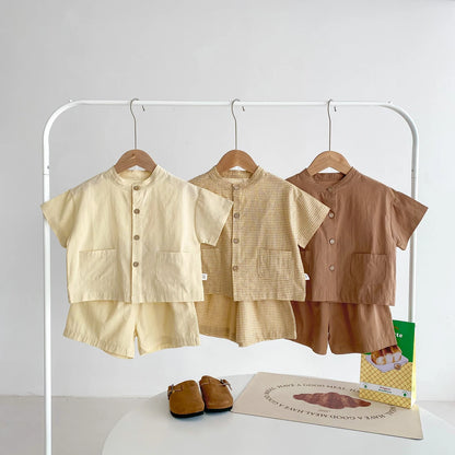 Cotton Checkered Baby Suit  (1-3 Years Old)