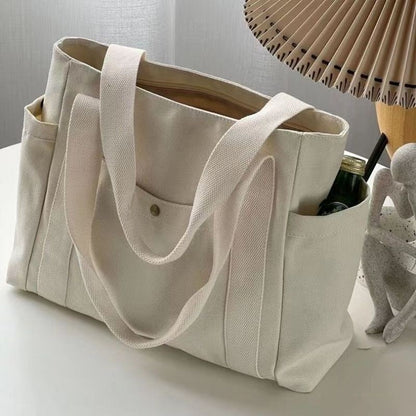 Versatile Canvas Tote Bag with Double Straps