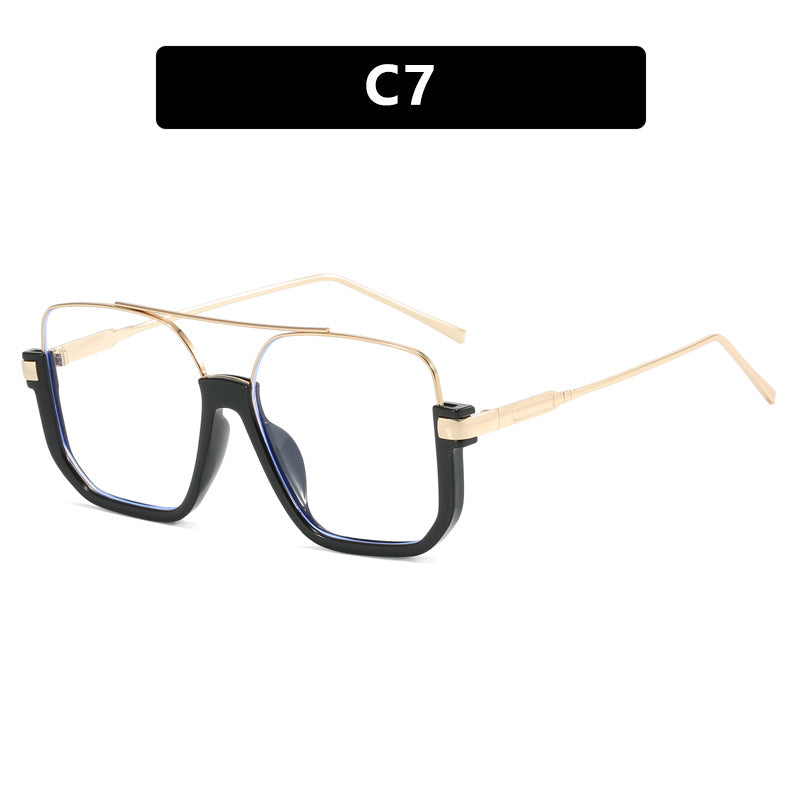 Women Double Beam Sunglasses Large Frame Retro Style