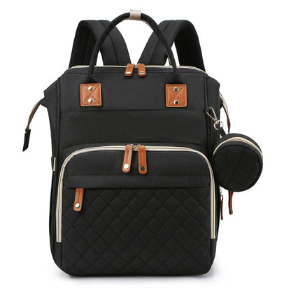 Lightweight Mommy Backpack with Foldable Baby Bed Stroller Compatible Large Capacity Diaper Bag