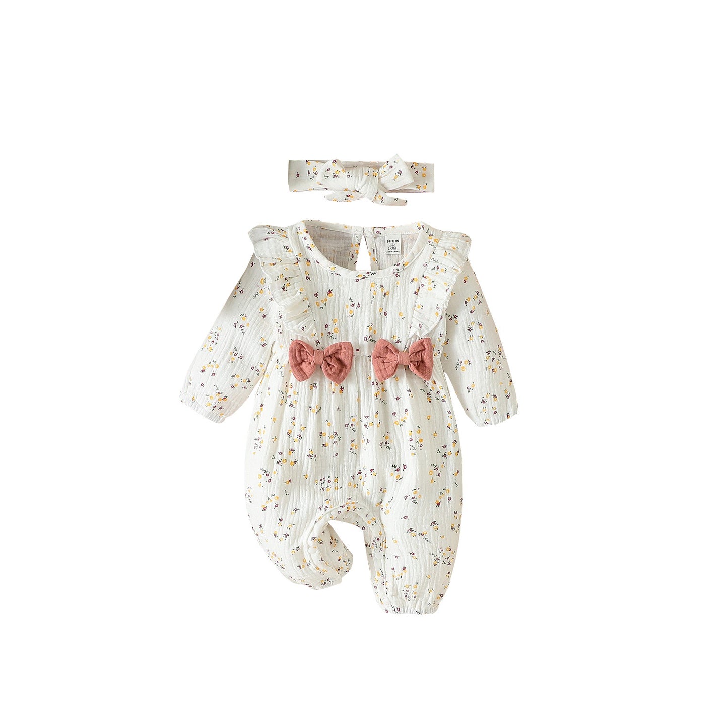 Baby Floral Romper with Hair Band