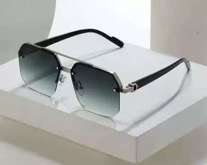 Half Frame Square Sunglasses for Men