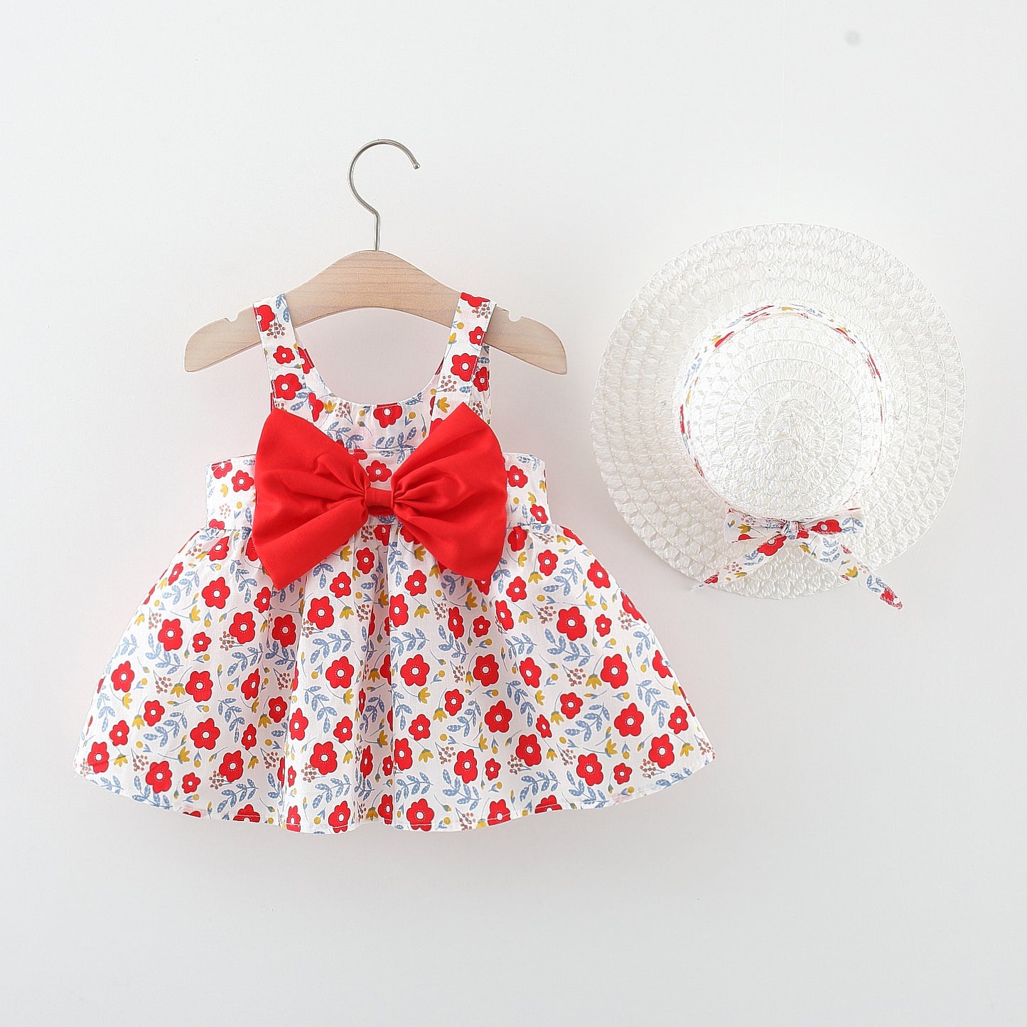 Baby Girl Summer Bow Dress with Hat