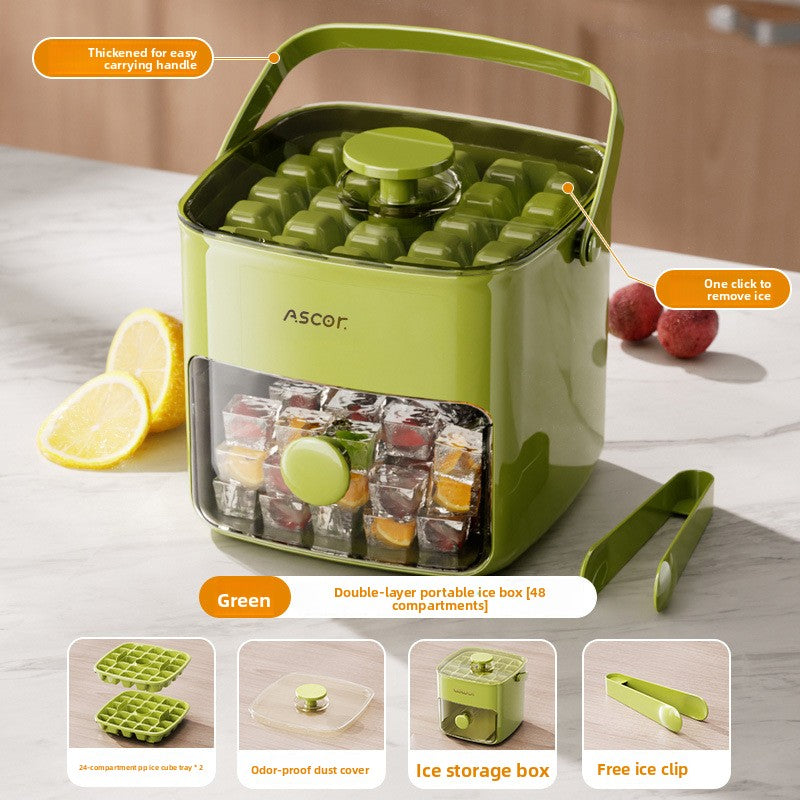 Press-Type Ice Tray with Storage Box