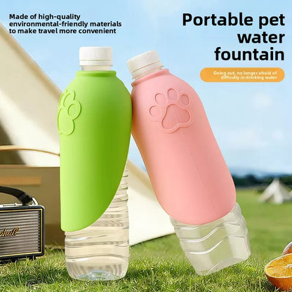 Silicone Pet Water Dispenser with Lanyard