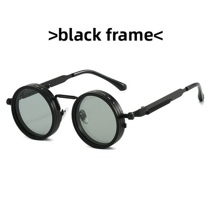 Adjustable Polarized Sunglasses Steampunk Round Metal Frame