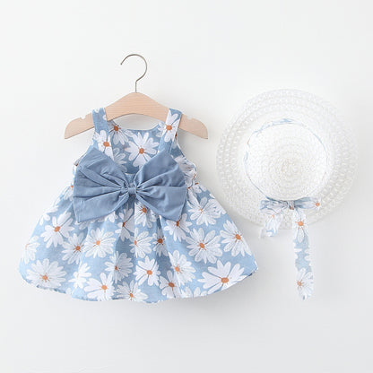 Baby Girl Summer Bow Dress with Hat