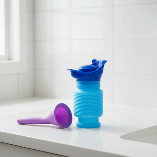 Collapsible Travel Urinal with Cartoon Lids