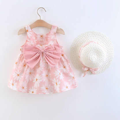 Baby Girl Summer Bow Dress with Hat