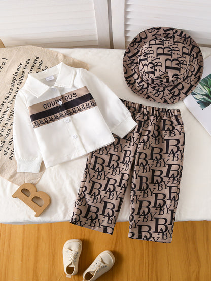 Toddler Short-Sleeve Outfit Set with Hat