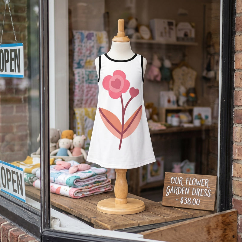 Girls' Sleeveless Flower Dress
