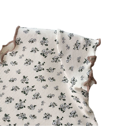 Girls Floral Short Sleeve Pajama Set